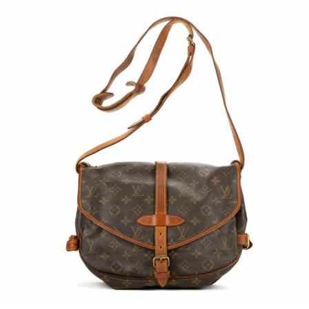 Louis Vuitton Vintage, Pre-owned Saumur 30 Monogram Messenger Bag Bruin, Dames, Maat:ONE Size,brass