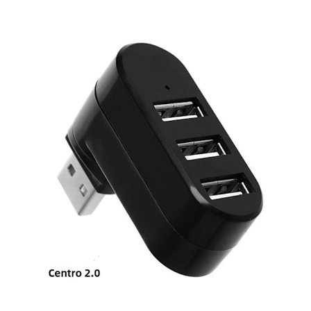 3-i-1 USB 2.0 Hub Adapter 3-ports splitter med kortlæser til bærbar pc stationær sort