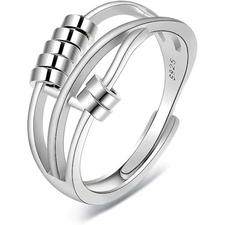 925 Sterling Silver Ångestring - Retro Spinner Ring För Ångest Stresslindring