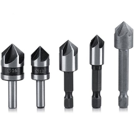 5 stk. forsænker boresæt, undersænker boresæt til metalboring