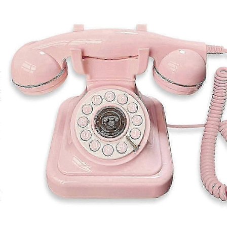 Audio Gjestelefon Retro Rotary Audio Gjestebok Telefon Meldingsinnspiller Vintage Telefon-bra-Perfekt Pink_MGF