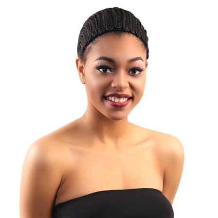 1 kpl punottu myssy virkattu peruukkihattu cornrow-ommeltuihin hiuksiin synteettisen peruukin valmistukseen musta virkattu cornrow-myssy (keskikoko)