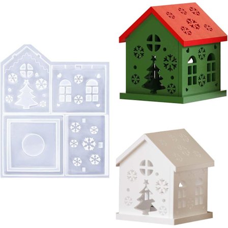 Silikonformer kompatible Hus, Lysform Julelysform, Silikonform Julelys Epoksyharpiks Silikonform, Silikon Gipsform c