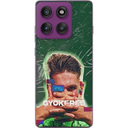 Yhteensopiva Puhelinkuori Motorola Edge 60 Pro Lamine Yamal Barcelonan pelipaidassa, jossa on neonvaloja ja punaisia ja sinisiä salamoita dramaattises