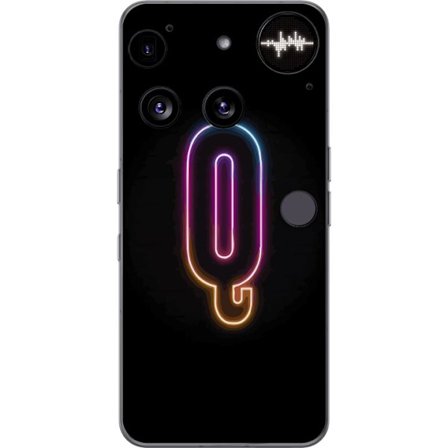 Kompatibel Mobilcover til Nothing Nothing Phone (3) Minimalistisk neonbogstav Q i lyse farver mod mørk baggrund