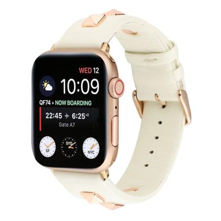 Apple Watch Series 4 40mm aitoa nahkaa, ruusukullan värinen kellonauha - Beige Beige