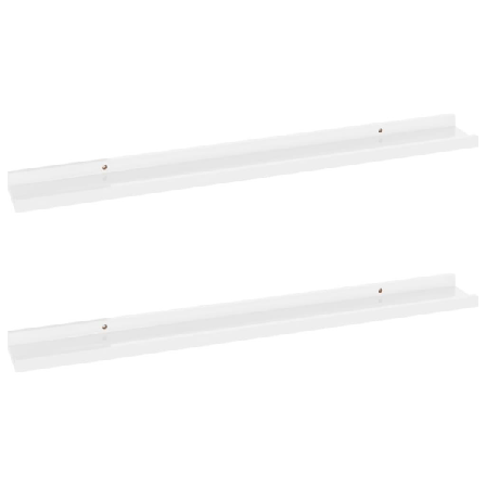 Vidaxl Vägghyllor 2 St Vit Högglans 80x9x3 Cm Vit
