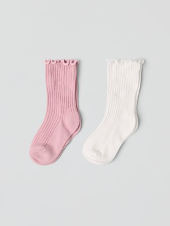 2-pakning sokker - 16|18 - barneklær - pink - Polarn O. Pyret