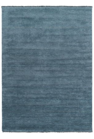 Wool Rug Plain (Single Colored) Handloom Fringes Dark Teal