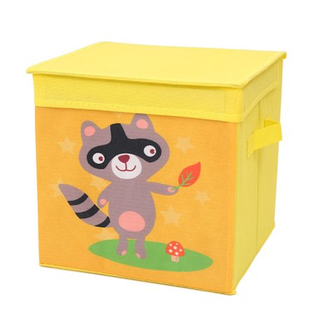 1 stk (oransje vaskebjørn, ca. 28x28x28cm) Oppbevaringsbokser, Lekeorganisator