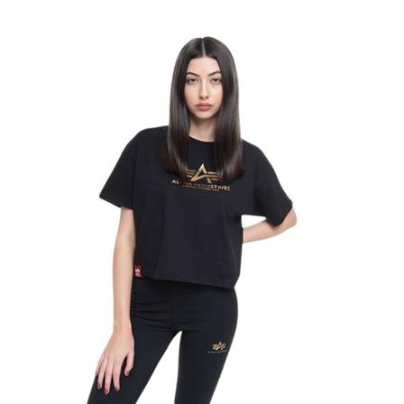 Alpha Industries, Koszulka Basic Tee COS Foil Print Wmn 116050Fp 583 Czarny, Kobieta, Rozmiar: M