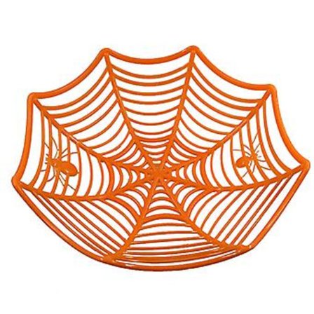 Halloween Godis Korg Svart Orange Spindelnät Skål Keks Förpackning Korg Fruktfat Trick Or Treat Halloween Dekoration (Orange)