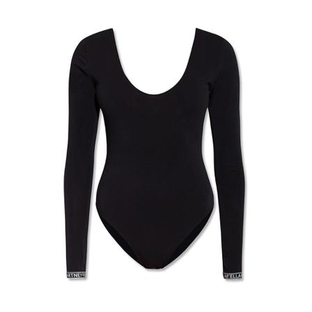 Stella McCartney Bodysuit with logo Sort, Dame Bodystockings