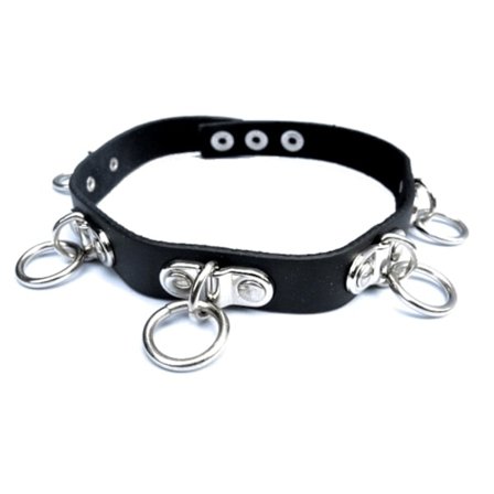 Nithalsband - silverfärgade ringar