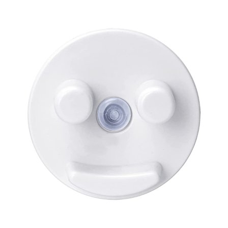 Spongeholder med sugekopp, smilende ansikt, baderom kjøkkenvask organizer for runde svamper og tilbehør