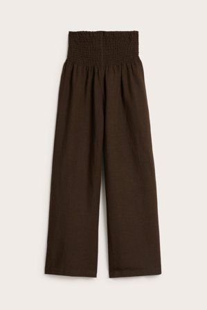 Kappahl | Vid bukse i linblanding Mørkebrun M | Mørkebrun