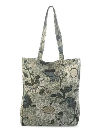 New Shopper Flower Linen Green Ceannis