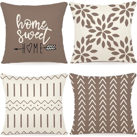 Sæt med 4 dekorative pudebetræk Sofa pudebetræk Dekorative sofa pudebetræk Linned udendørs pudebetræk Dekorative til soveværelse, sofa 50x50cm