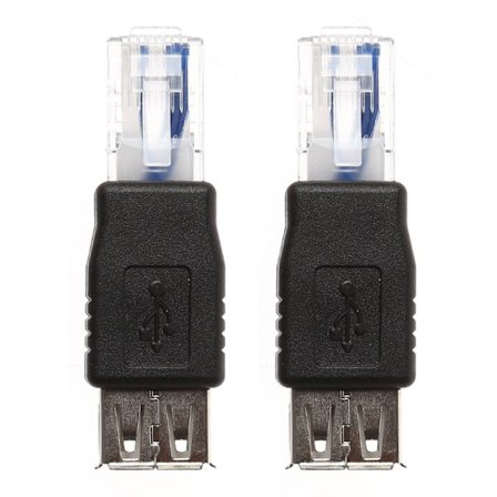 2 Stk USB Type A Hun Til Ethernet Internet RJ45 hanstik Konverter Adapte