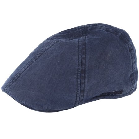 Stetson - Texas Organic Cotton Navy Flat Cap Flatcap Blue Cap - @ Hatstore