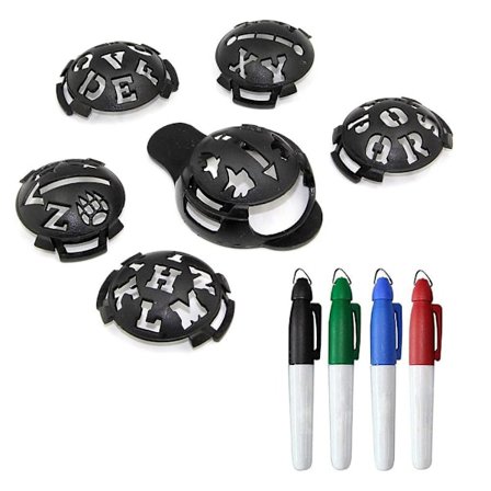 6 stk. Ball Line Marker Skabelon til bogstaver Tegneværktøj til spil med fire penne
