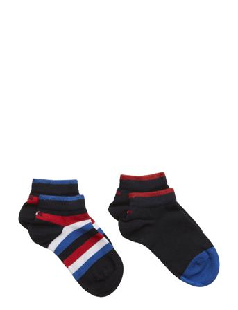 Th Kids Basic Stripe Quarter 2P Sockor Strumpor Blue Tommy Hilfiger