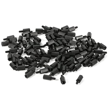 100 stk. M2 M3 M4 Plast Nylon Hex Spacer Rund Hode Skrue Mutter