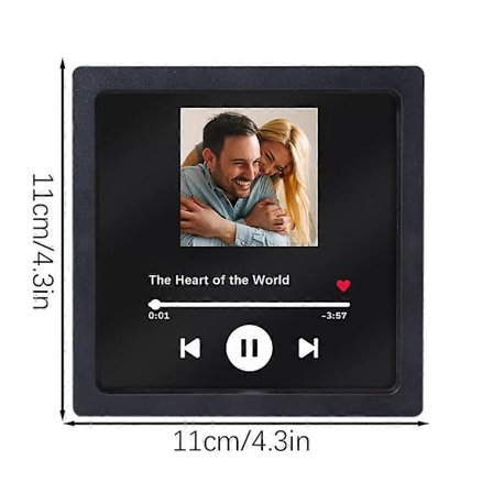 Tilpassbar musikk- og foto-kjøleskapmagnet med innebygd musikkspiller - Personliggjør med favorittlåt og albumbilde, beste bursdagsgave (FMY)