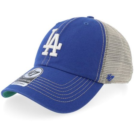 47 Brand - MLB Blå trucker Keps - Los Angeles Dodgers Trawler Clean Up Royal Blue Dad Cap Trucker @ Hatstore
