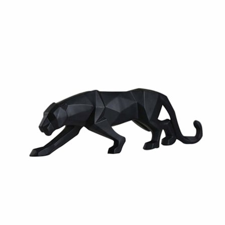 Panter Skulptur Ornamenter, Statue Moderne-Svart, Liten, 25cm