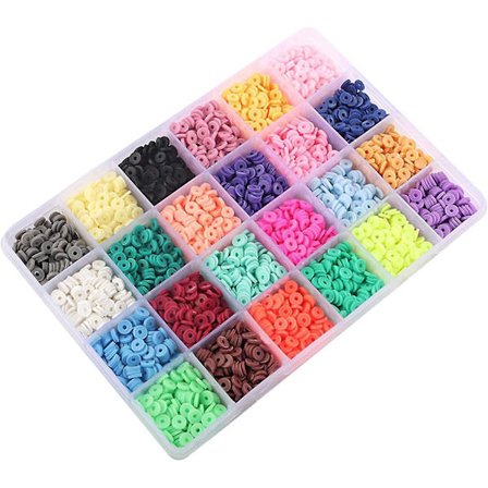 Lera Pärlor - 24 Färger Runda Lera Pärlor För Smyckestillverkning, Pärlor Med 24 Rutslåda För Smyckestillverkning DIY Armband Smycken Hantverk