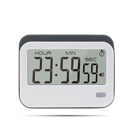 Stoppur, stora siffror, högt alarm, magnetisk montering. Köktimer, klassrumstimer, grå