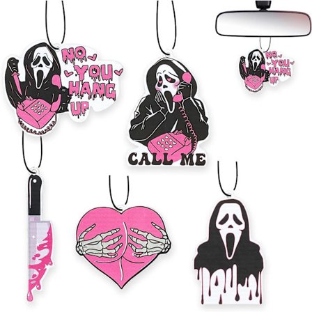 2 * Fem styks sæt Halloween bil akryl vedhæng dekoration - pink spøgelse sødt tilbehør vedhæng dekoration til kvindelig teenager pige gave