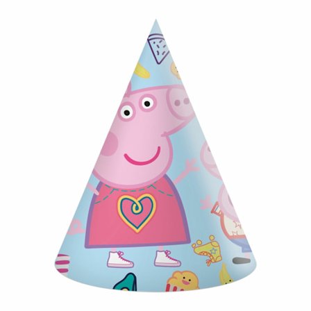 Partyhatt Greta Gris 16cm 6-pack