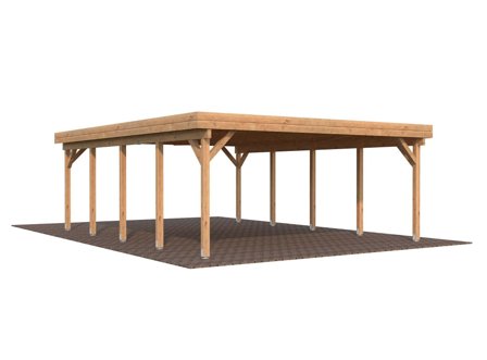Palmako Karl Carport 45,7 m²/inv. 40,6 m², brun impregnerad, Stugor & förråd