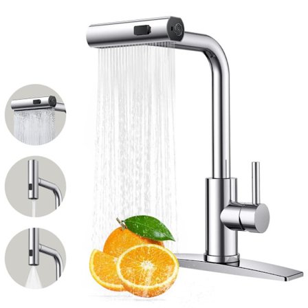 Køkkenarmatur - Udtrækkelig Sprøjtearmatur i Rustfrit Stål, 3-i-1-Dyse til Armatur udtrækkelig funktion_OF