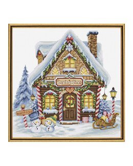 Broderikit Billede Julemandens butik - Luca-S