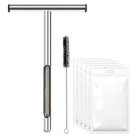 Jordprøvesonde, 31 cm jordprøvetaker, jordprøver for jordprøvetaking, plantepleie, plen, hage, gård, 5 poser og 1 børste