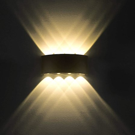 8w LED-vägglampa Modern vägglampor Ip65 Vattentät vägglampa Armatur Aluminium Upp och Ner Dekorativ Spotljus Nattlampa För Vardagsrum Sovrum Hal