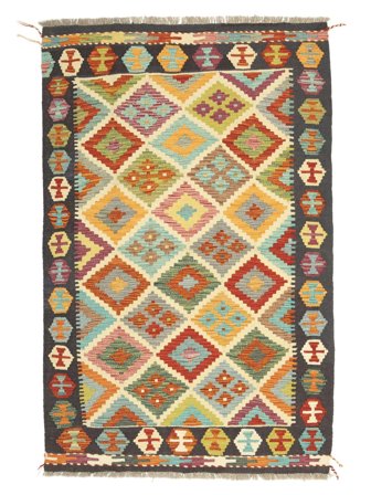 Kilim Afghan Old Style Rug Hand Woven 104X162 Brown/Green Afghanistan