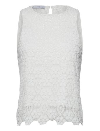 Mango | Straight-Fit Crochet Top | S