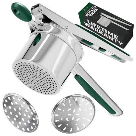 Stor Potetmoser, Heavy Duty Rustfritt Stål Potetmoser og Ricer Kjøkkenverktøy, Trykk og Mos Kjøkkenutstyr for Perfekte Moste Poteter