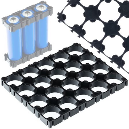 Batteriholder 4X5 til 18650 – Plast | til 20 Celler | Modulopbygning til Batteripakker