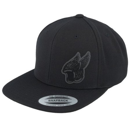Born To Ride - Svart snapback Keps - Live Fast Helmet Black Patch Black Snapback @ Hatstore