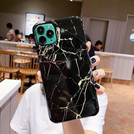 Marmorskal Till Iphone 11 Pro Max I Abstrakt Mönster Svart