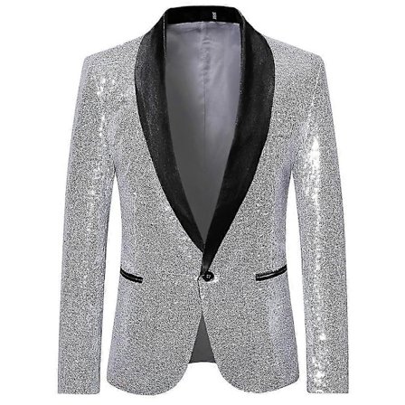 Motejakke for menn med paljetter, uformell blazer, dressjakke for bryllupsfeiring