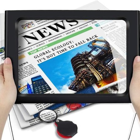 Suurennuslasi valolla, 3x suurentavat lukusuurennuslasit lukulaite A4 12 LED-valolla - KLB