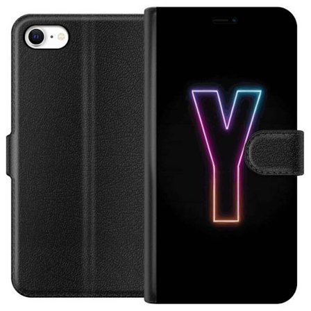 Yhteensopiva Lompakkokotelo Apple Apple iPhone 6 Minimalistinen neonkirjain Y värinvaihtuvassa valossa mustaa taustaa vasten