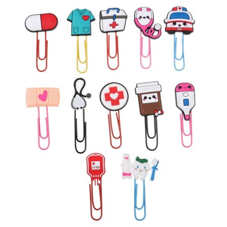 12 STK Papirclips Bogmærker Bogclips Sæt