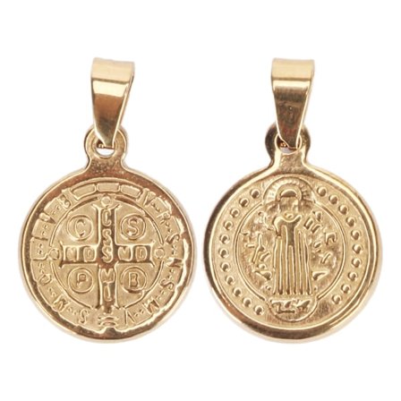 2 STK. Sankt Benedikt Vedhæng Klassisk Rustfrit Stål Rund Rustfri Sankt Benedikt Vedhæng Smykker til Mænd Kvinder